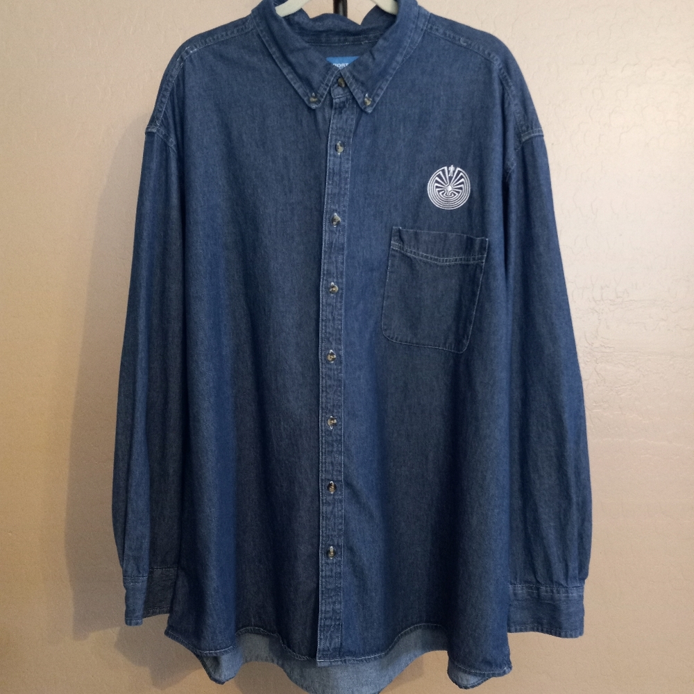 Port & Company "Man In Maze" Denim Shirt